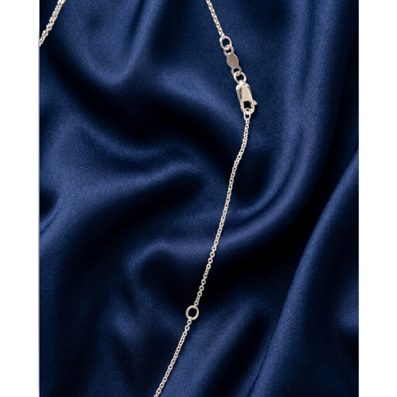 Charles & Colvard 14K White Gold Oval Cable Chain 1.5g 15"-17" Adjustable w/ Box - Picture 2 of 7